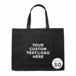 Custom Black 50 tote bags 01