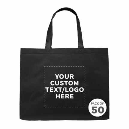 Custom Black 50 tote bags 01