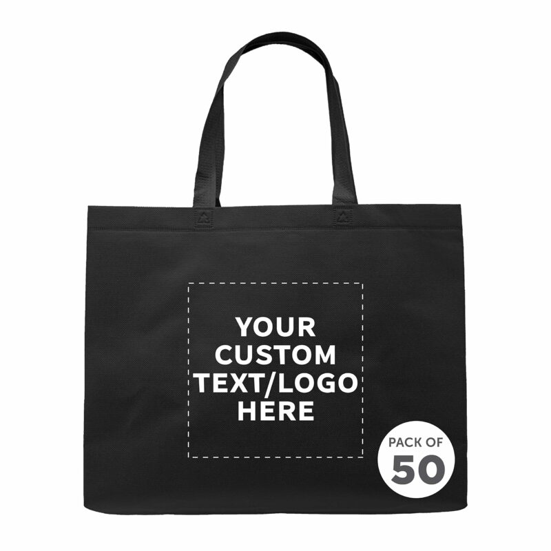 Custom Black 50 tote bags 01