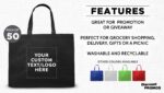 Custom Black 50 tote bags 02